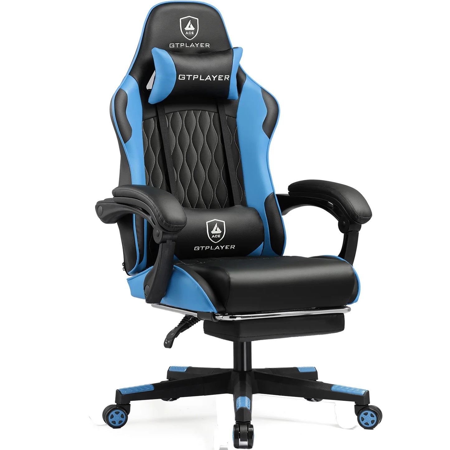 GTPLAYER Gaming Chair Ergonomic Office Chair with Footrest, Adjustable Lumbar Support, Reclining Gamer Chair, 150kg Heavy Duty Computer Chair