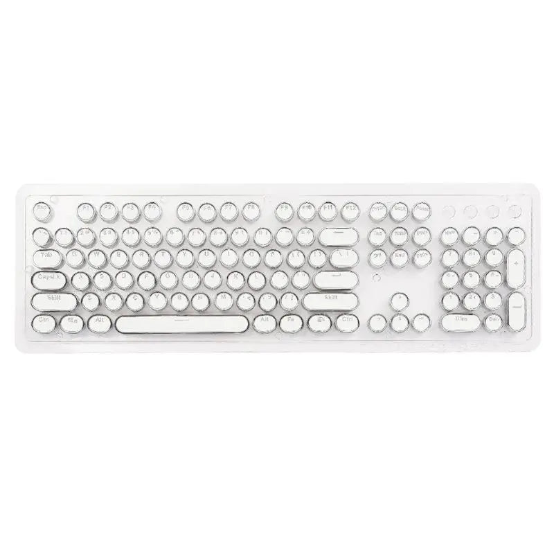 104 Keys Retro Round Keycaps Double Shot DIY Typewriter Keycap for Backlit Mechanical Keyboard Circular