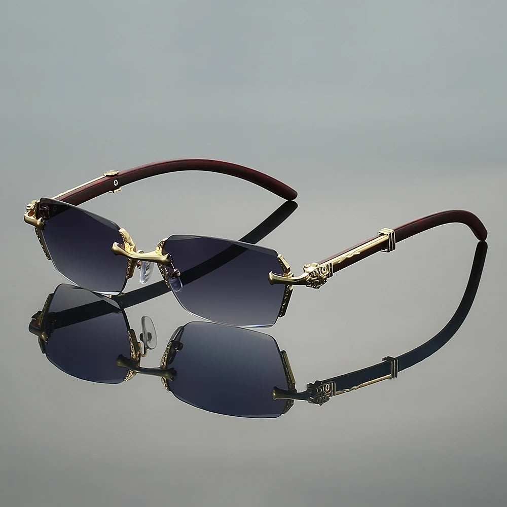 KAMMPT Semi-rimless Rectangle Sunglasses Men 2025 New Gradient Multi-color Shades Women Trendy Luxury Brand Design Sun Glasses