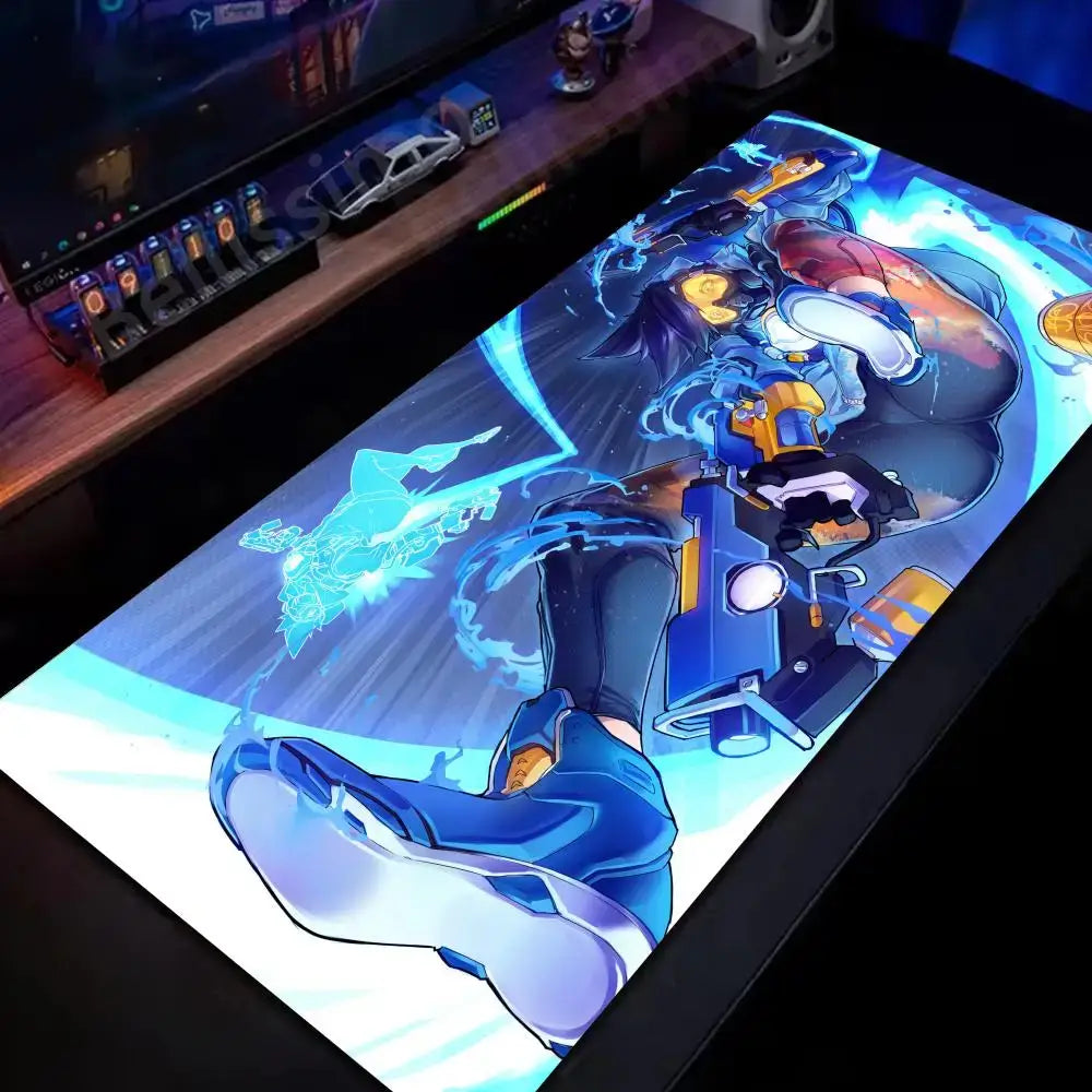 Mouse Pad de birou mare Overwatch pentru PC gaming, covoraș extins pentru tastatură Cute Pink, accesorii gaming pentru laptop, Desk Mat Kawaii HD