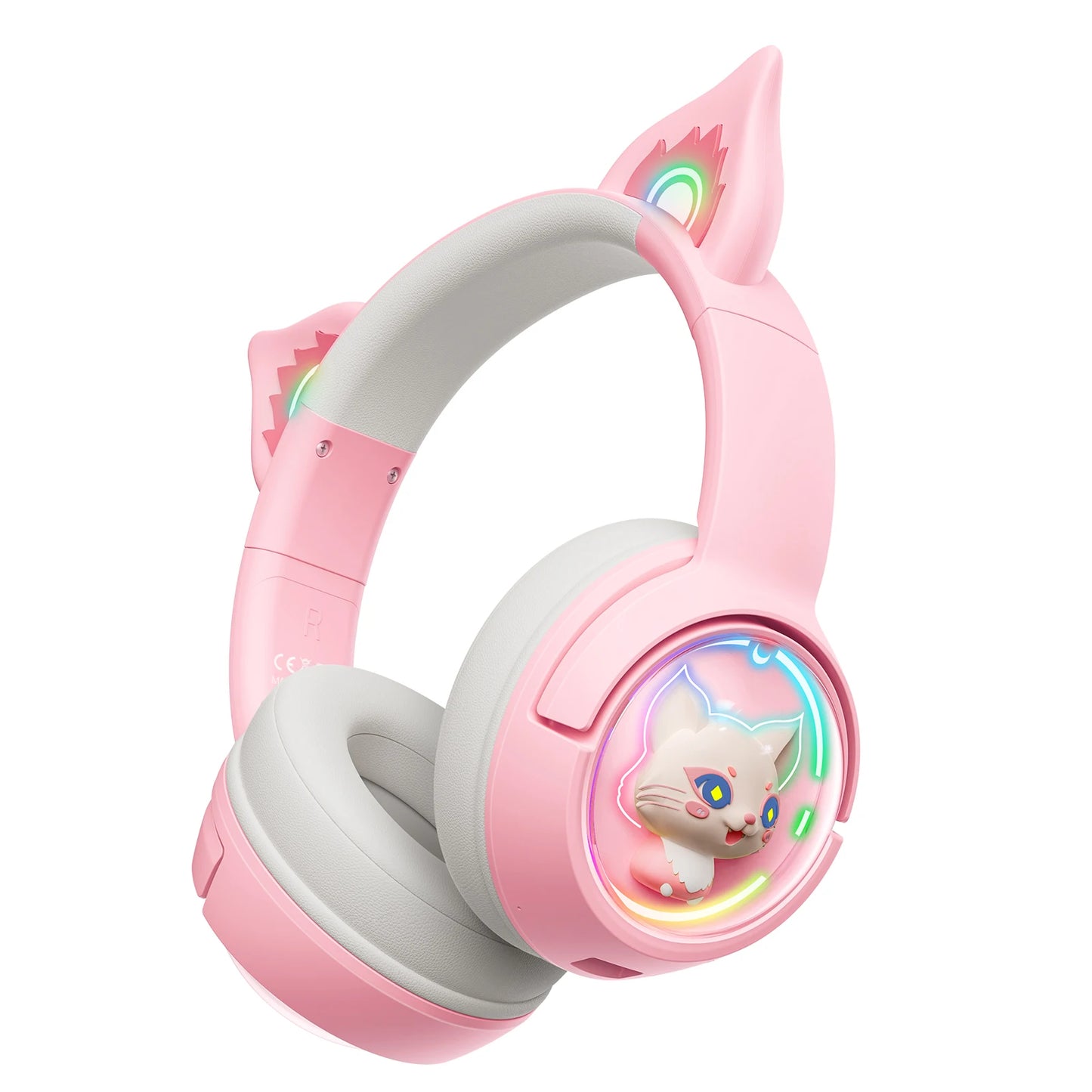 ONIKUMA B5 Wireless Gaming Headset with Cat Ears, Surround Sound Over-Ear Headphones with Microphone for PC, Laptop & Gaming