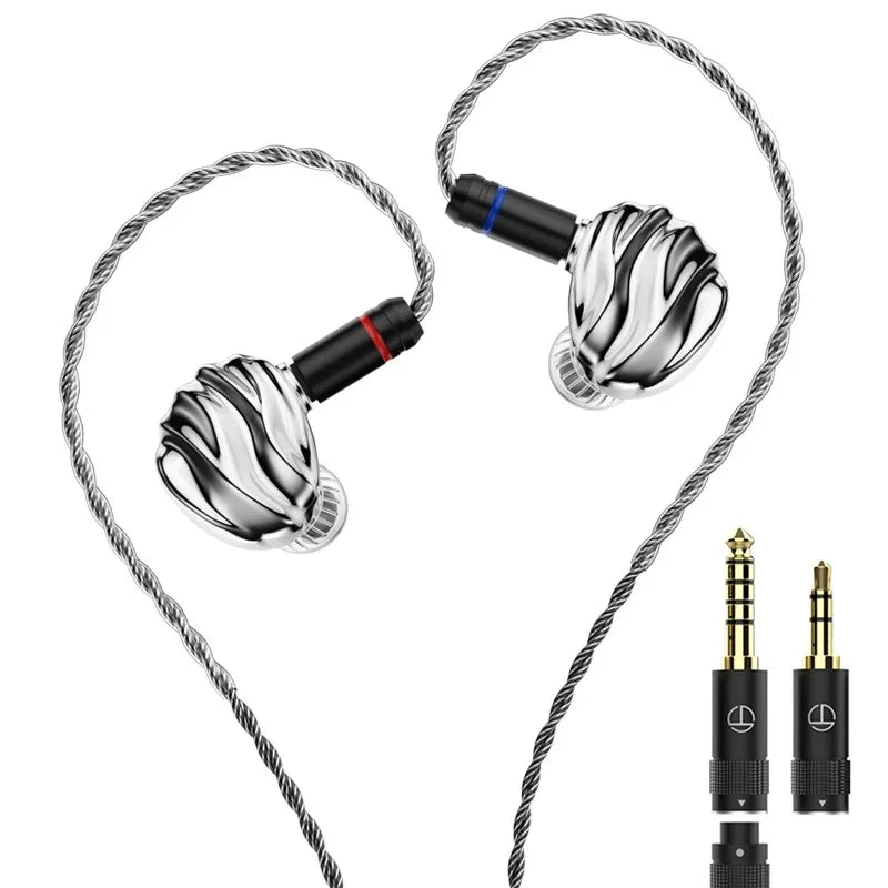 TRN SHELL 4DD+1 Planar Hybrid Drivers In-Ear Earphone IEM 0.78mm Detachable Cable Wired HIFI Music Earbuds Nozzle Design Headset