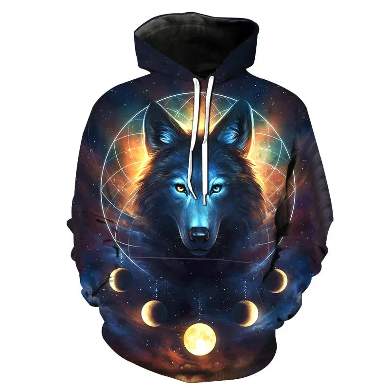Ferocious Wolf Head Anime Sweatshirt 3D Printed Hoodies Men/Women Fashion Clothing Harajuku Kids Men's Coat