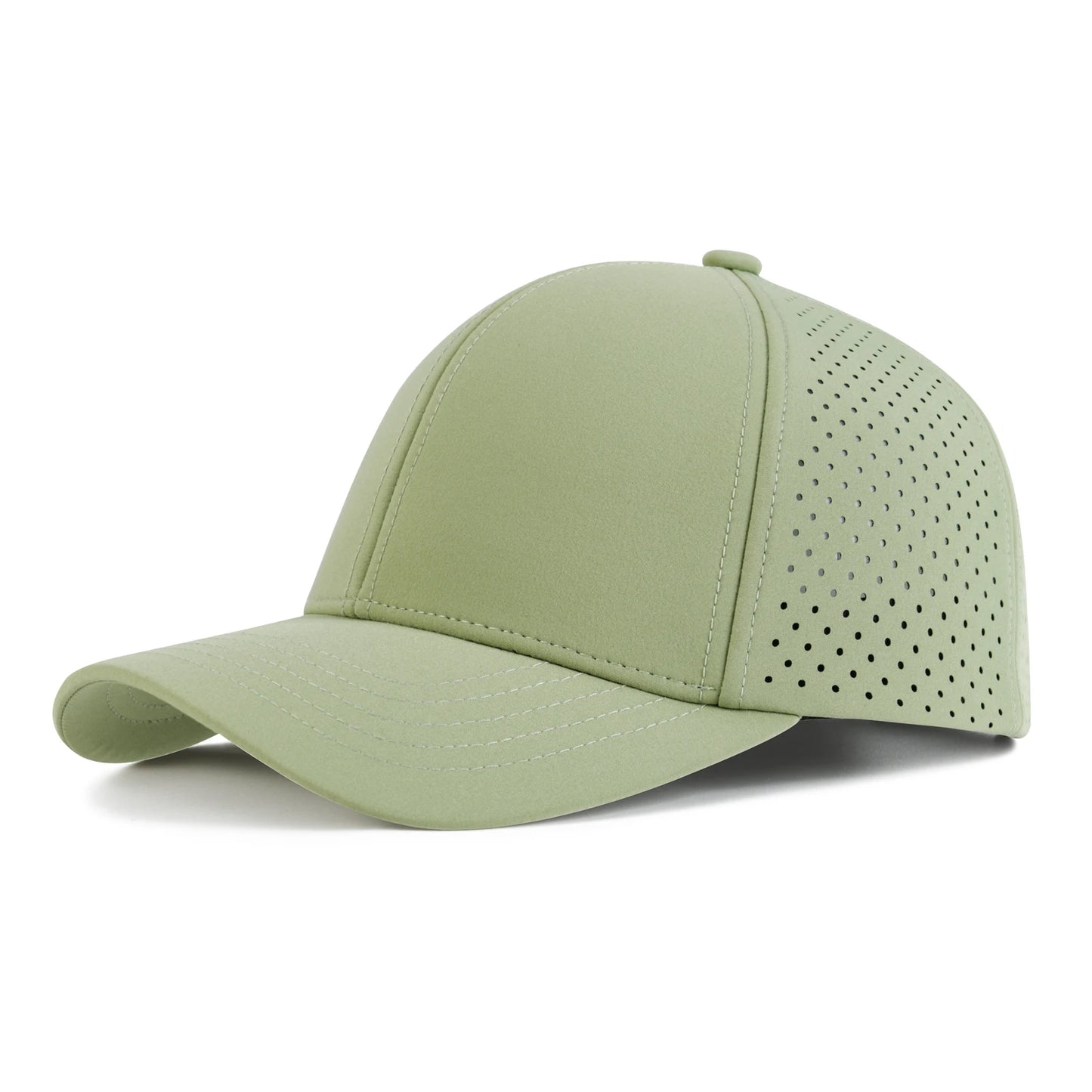 VOBOOM Men Quick Dry Baseball Cap Laser Cut Mesh Ball Curved Brim Snapback Hat Outdoor Running Travel Black Hat