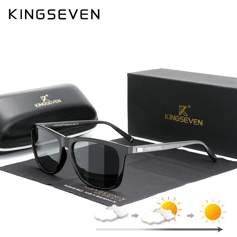 KINGSEVEN Aluminum Frame Sunglasses Men Polarized Photochromic Sun glasses Women's Glasses Accessories Driving Sunglasses