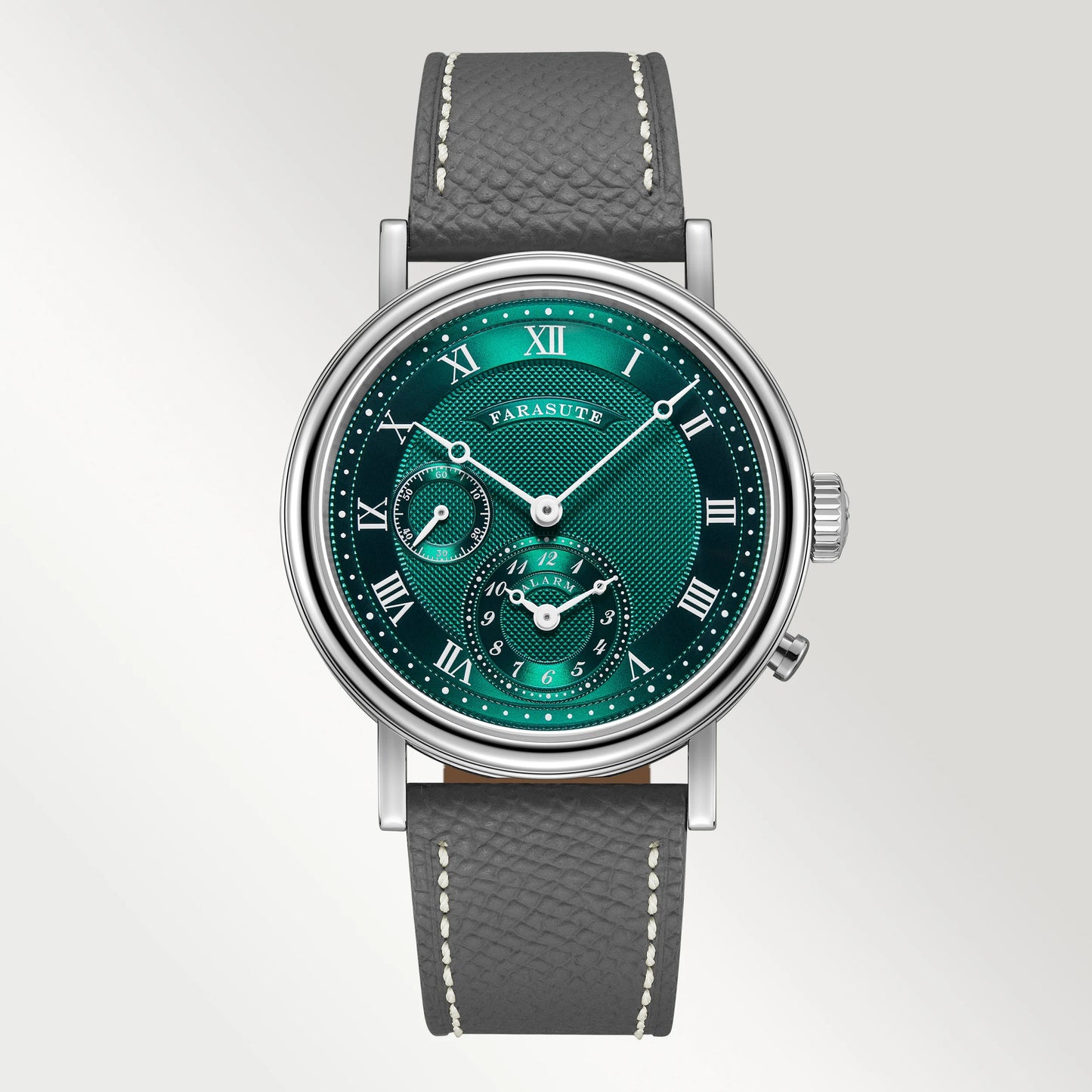 FARASUTE Retro Luxury Alarm Clock Quartz Watch Men Waterproof Night Light Wristwatch Casual Sapphire Stainless Steel Male Reloj