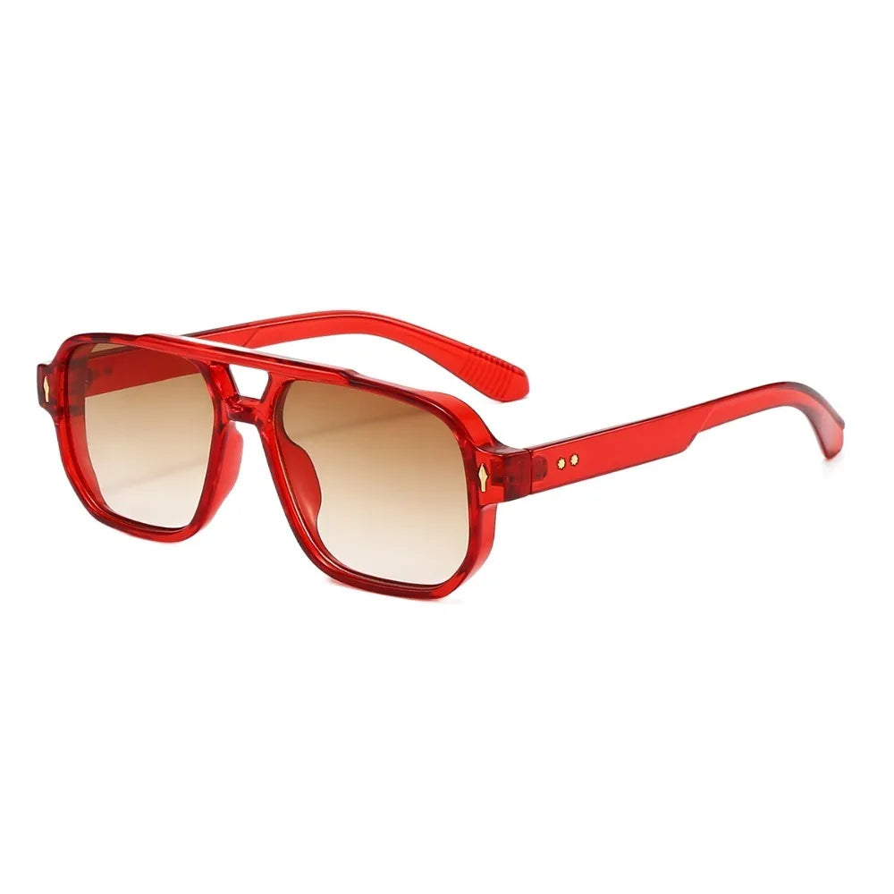 Retro Double Beam Sunnies HD Leopard Print Eyewear Unisex Polarized Sunglasses Waterproof Lightweight Anti-UV Glasses Outdoor