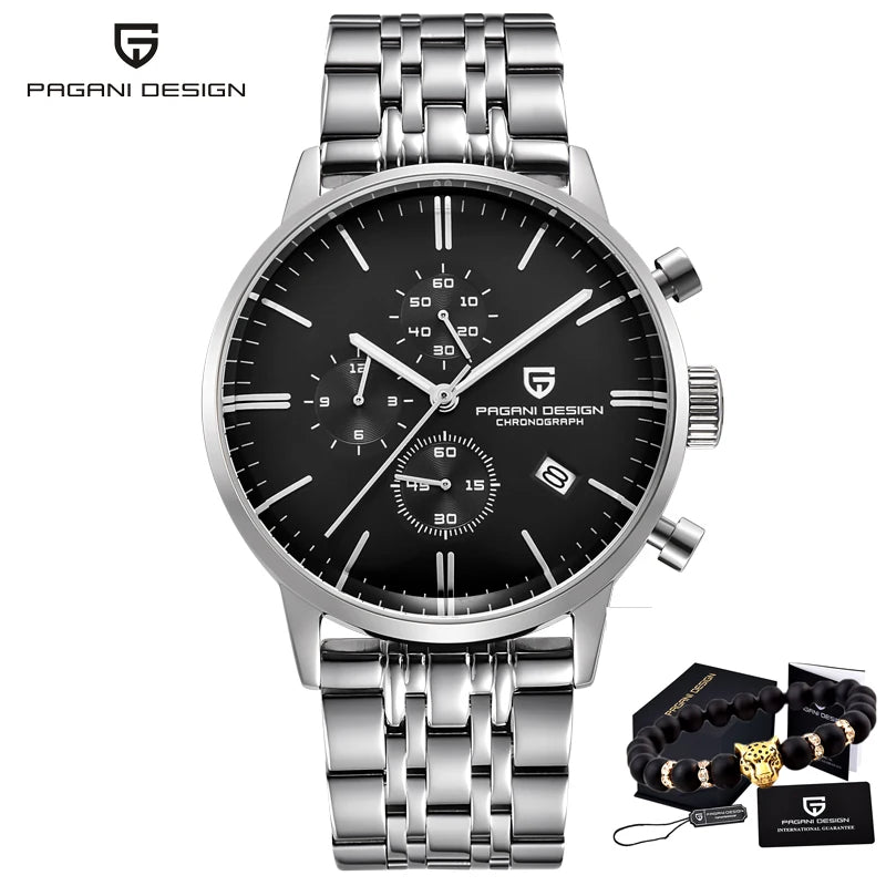 PAGANI DESIGN New 2720K Men Watch VK67 Quartz Wristwatch Multi functional Chronograph Sapphire Glass Waterproof Clock Watch Gift