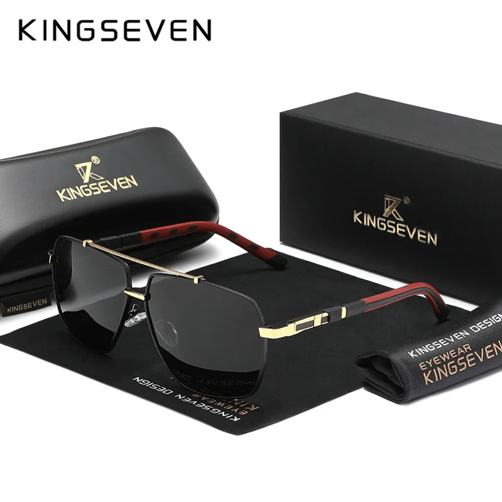 KINGSEVEN New Luxury Sunglasses Men UV400 Square Large Frame Polarized Glasses Male Women Outdoor Causal Fashion Driving Eyewear