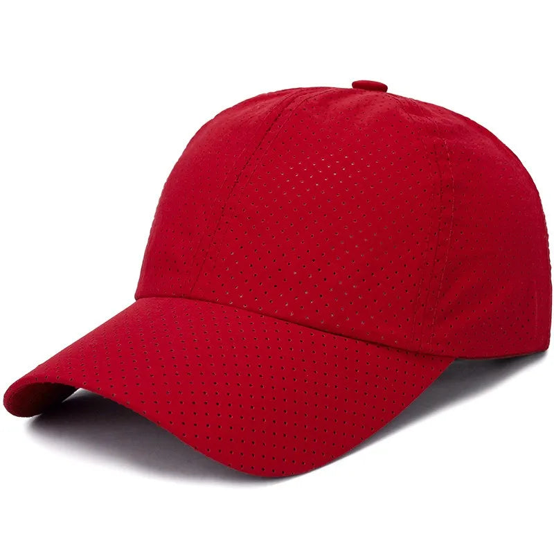 New Women Men Quick-Drying Spring Summer Baseball Cap Solid Breathable Snapback Hat Casual Fishing Sun Cap Hat For Women Men
