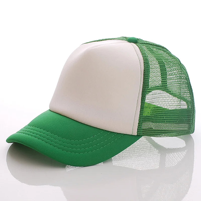 Candy Color Sublimation Blank Baseball Hats Travel Trucker Plain Mesh Sports Outdoor Snapback Cap for Men Boys Women Girls