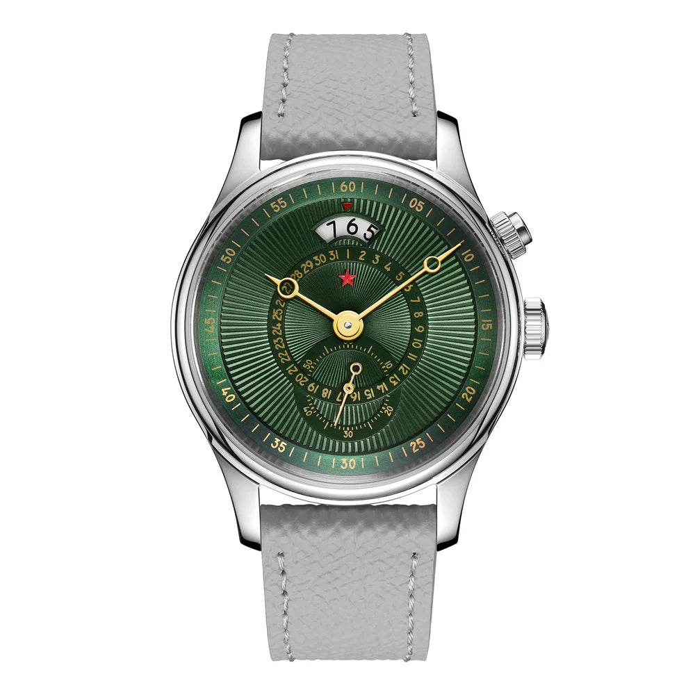 Red Star 40mm Premium Men's Watch with Seagull ST1716 Movement 3ATM Waterproof Calendar Automatic Mechanical Watch for Men