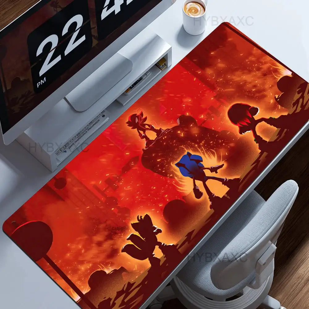 Anime Sonic The Hedgehog Mouse Mat Desk Mat With Pad Gaming Accessories Prime Gaming XXL Keyboard Pad Padding Mat