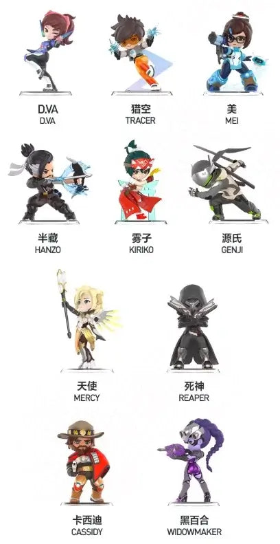 POP MART Overwatch Play of The Game Series Blind Box Mystery Box Spielzeug Kawaii-Dekorationen Figuren Wohnaccessoires Schreibtisch-Modelle Puppen