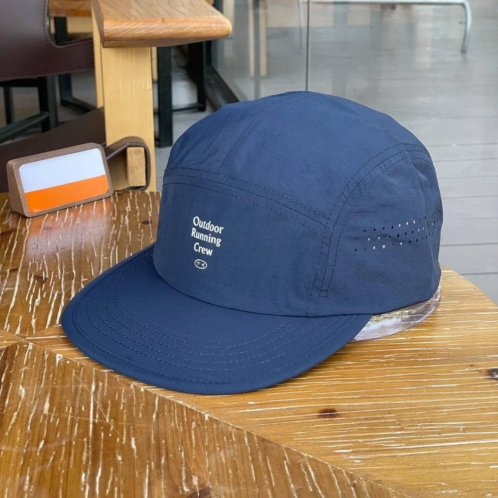 Color Block 5 Panel Baseball Cap - Embroidered Letter Quick Dry Mesh Breathable Sports Cap, Fashion Casual Lightweight Wear Hat