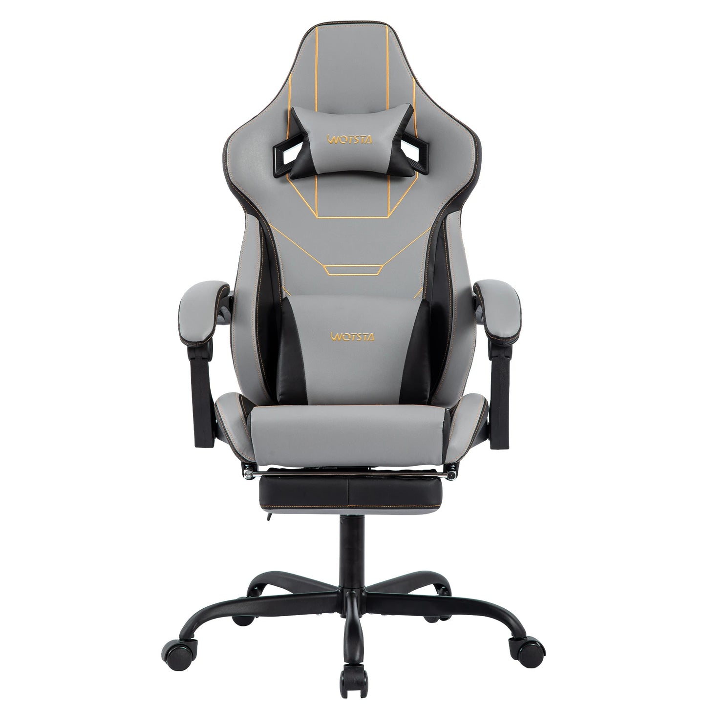WOTSTA Gaming Stuhl Ergonomisch Gaming Chair Bürostuhl mit Fußstütze Racing Computerstuhl Höhenverstellbar Gepolstert Computerst