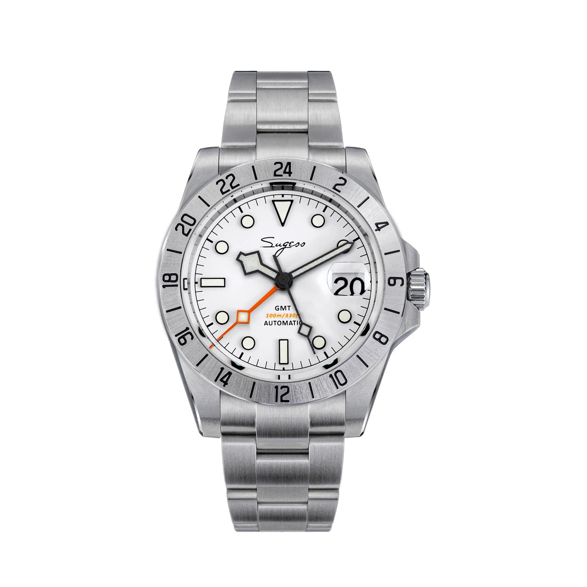 SEESTERN GMT Retro Watch for Men NH34 Automatic Movement Mechanical Wristwatches Sapphire Crystal Fine-tuning Pull Button S436