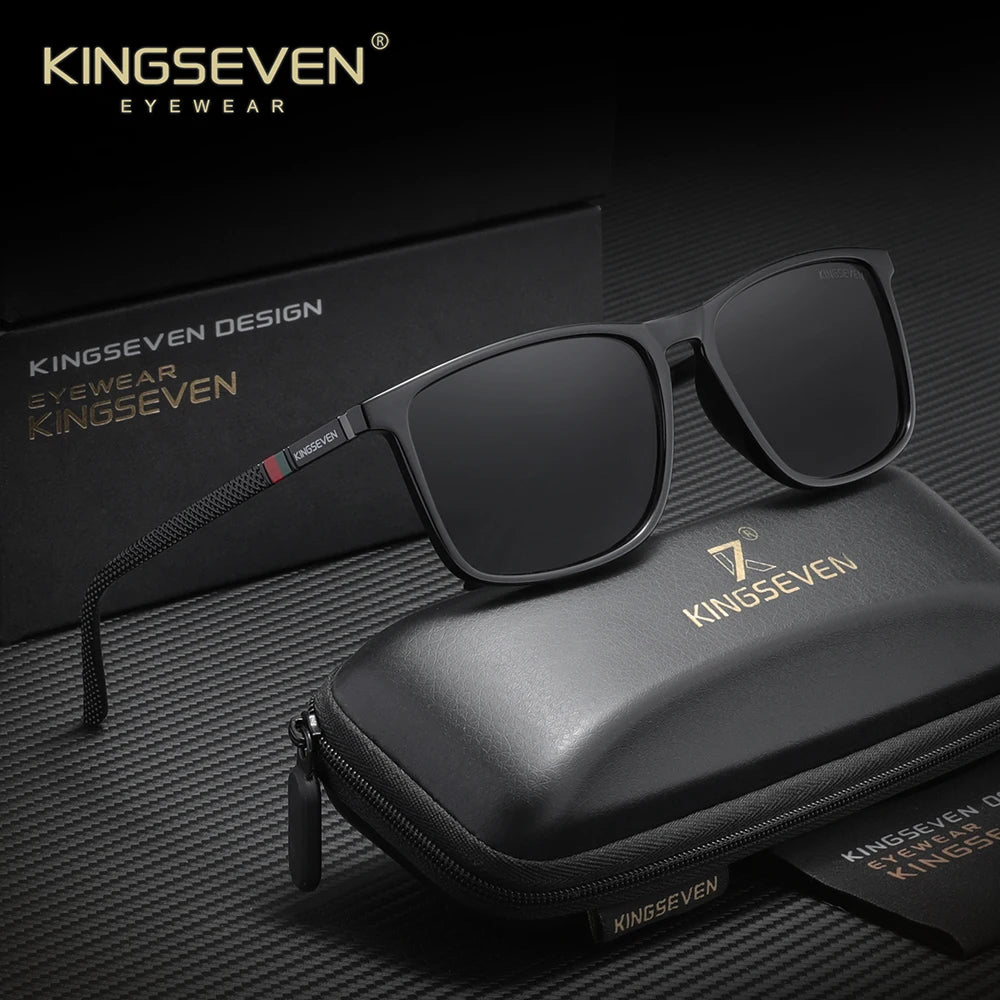 KINGSEVEN Brand Rectangle Sunglasses For Men Women Polarized Anti-UV400 Glasses Travel Outdoor Sports Eyewear