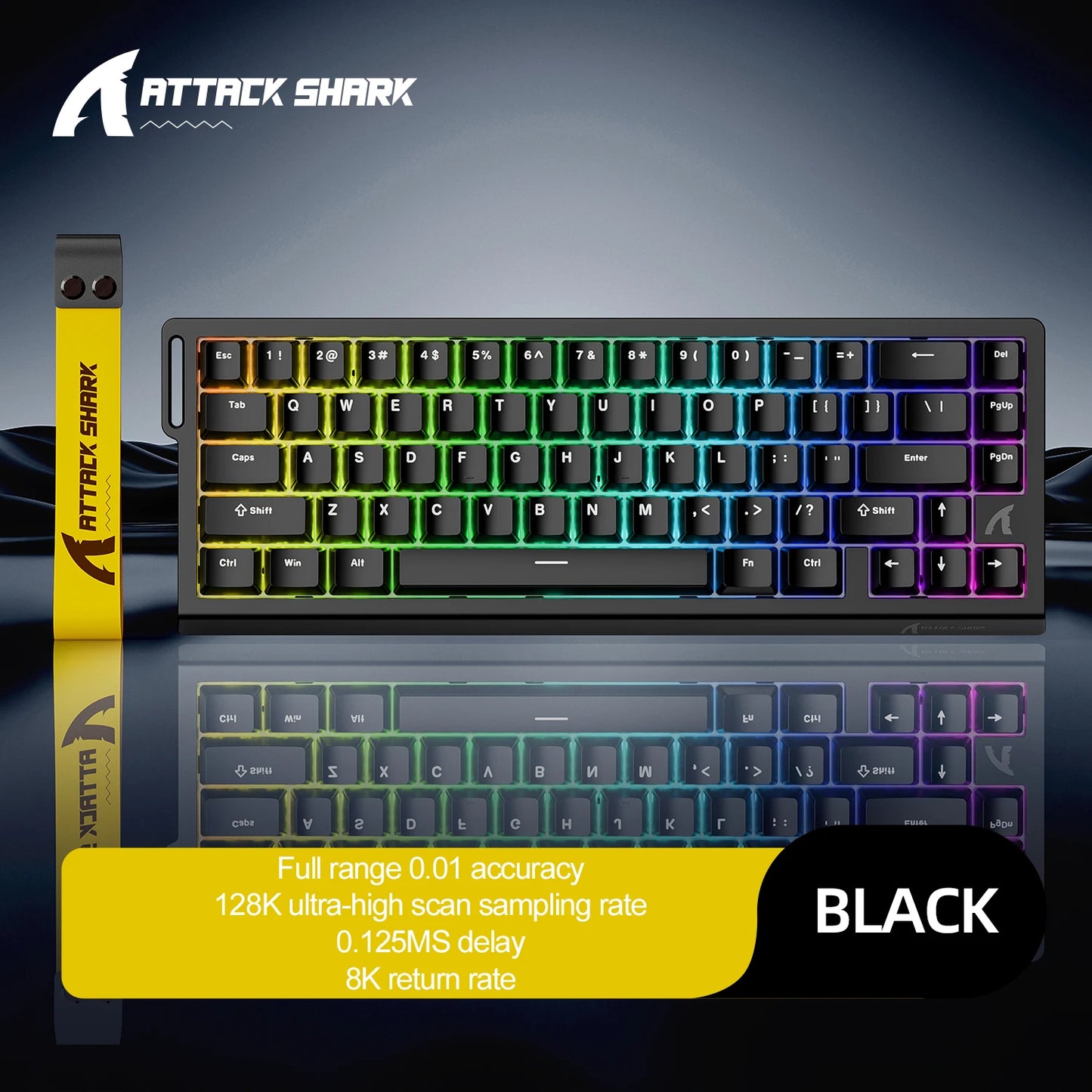 ATTACK SHARK X68HE Esports Magnetic Axis Keyboard 8KHz Return Rate, Total Area 0.01mm, and 0.125ms Rate Class Ultra-Low Latency