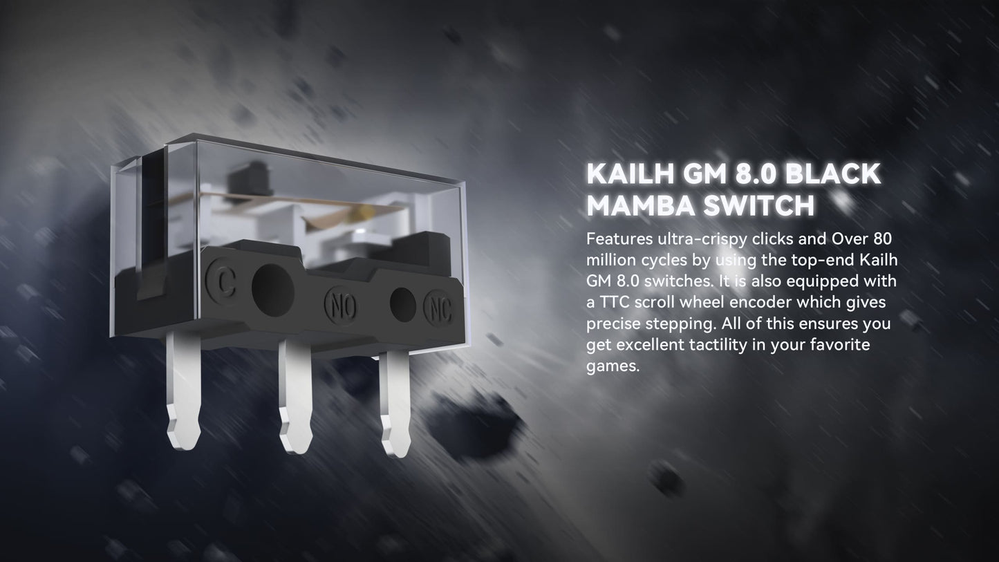 ATTACK SHARK R3 Gaming-Maus aus Magnesiumlegierung 8K SUPERLIGHT 8000Hz 6 einstellbare DPI-Stufen bis zu 26000 PAW3395 BT/2.4G kabellos/kabelgebunden