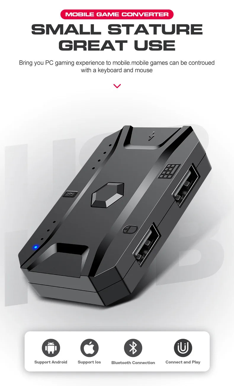 Gamer Kit Mobile Gaming Keyboard Mouse Mobile Games Converter 3 In 1 Combo One Hand Keyboard for PUBG Mobile Games TF900