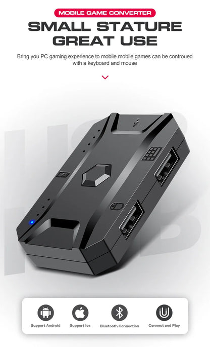 Gamer Kit Mobile Gaming Keyboard Mouse Mobile Games Converter 3 In 1 Combo One Hand Keyboard for PUBG Mobile Games TF900
