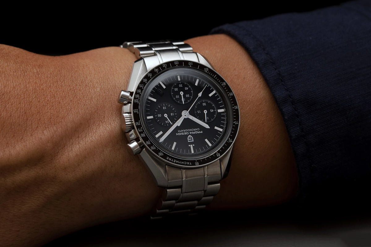 Montre pour homme PAGANI DESIGN (nouveau modèle V5 PD1701) – Chronographe sportif de type « Speed » à quartz, verre saphir avec traitement antireflet, étanche jusqu'à 100 mètres.