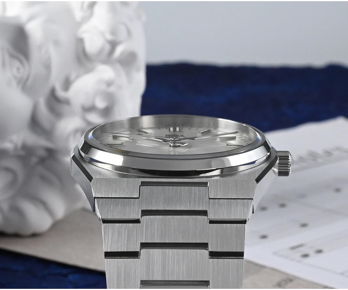 Relógio clássico de homem San Martin 40mm Miyota 9015, relógio de pulso mecânico automático de luxo elegante com bracelete de desengate rápido SN0023