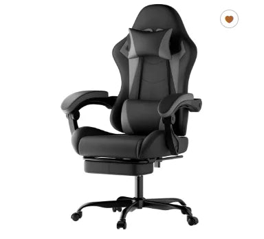 Ergonomic Gaming Chair with Lumbar Support Pillow & Headrest, Adjustable Gamer Chair for PC, Comfortable Gaming Chair for Adults