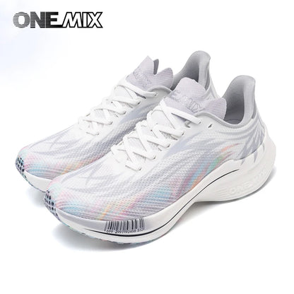 Zapatillas deportivas de running ONEMIX 2025 con placa de carbono para hombre y mujer, transpirables, amortiguadas, antideslizantes, PB, ligeras y con efecto rebote