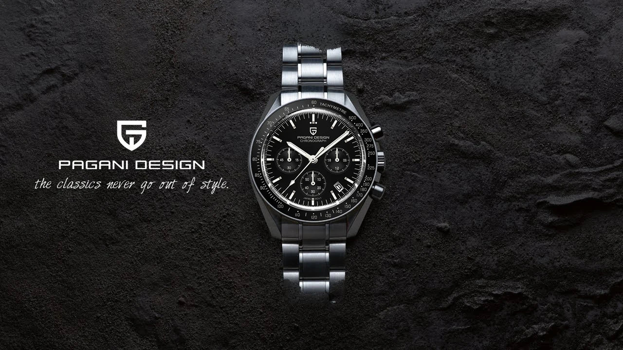 PAGANI DESIGN 2026 New V6 Moon Mens Watch Luxury Quartz Speed Sports Chronograph Watch For Men Watch AR Sapphire glass Local Shipping