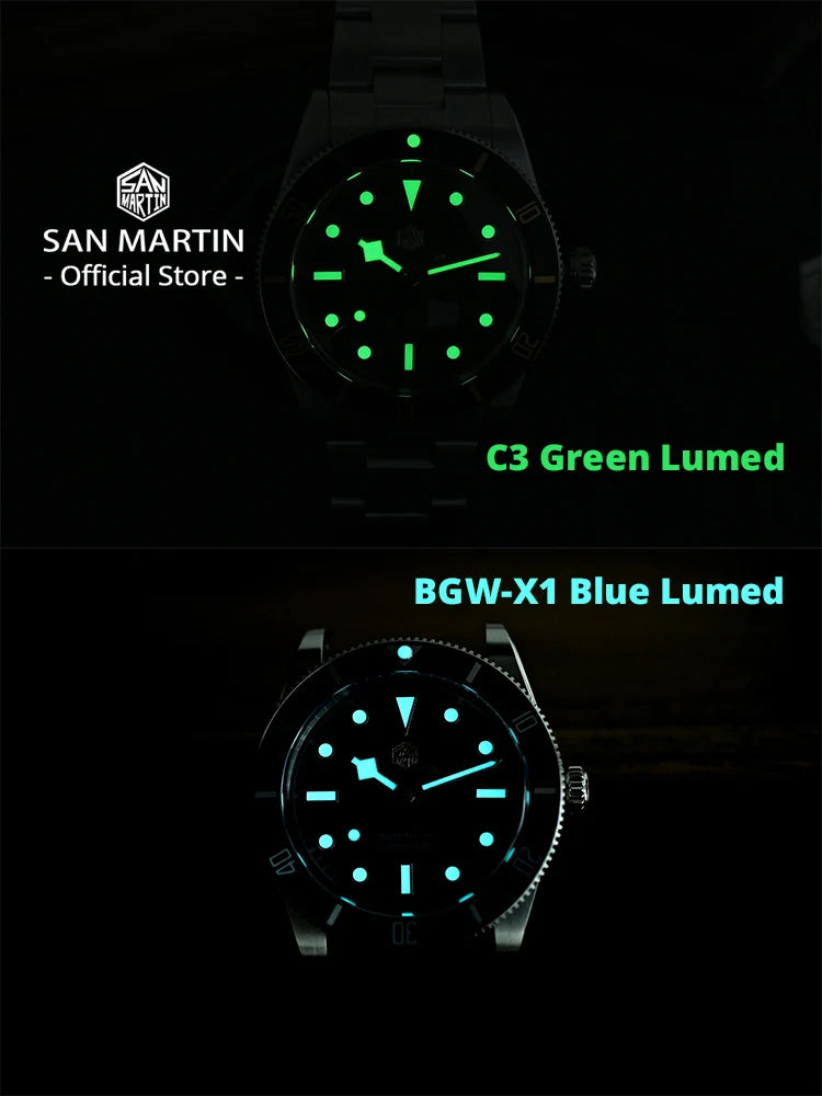San Martin New 37mm BB54 Vintage Diver Watch ST2130 Automatic Mechanical Men Wristwatch Sapphire Luminous Waterproof 200m SN0138