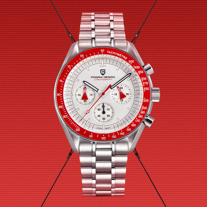 PAGANI DESIGN 2026 New Red Men's Watches Luxury Quartz Wrist Watch For Men Chronograph Automatic Date Waterproof Local Shipping