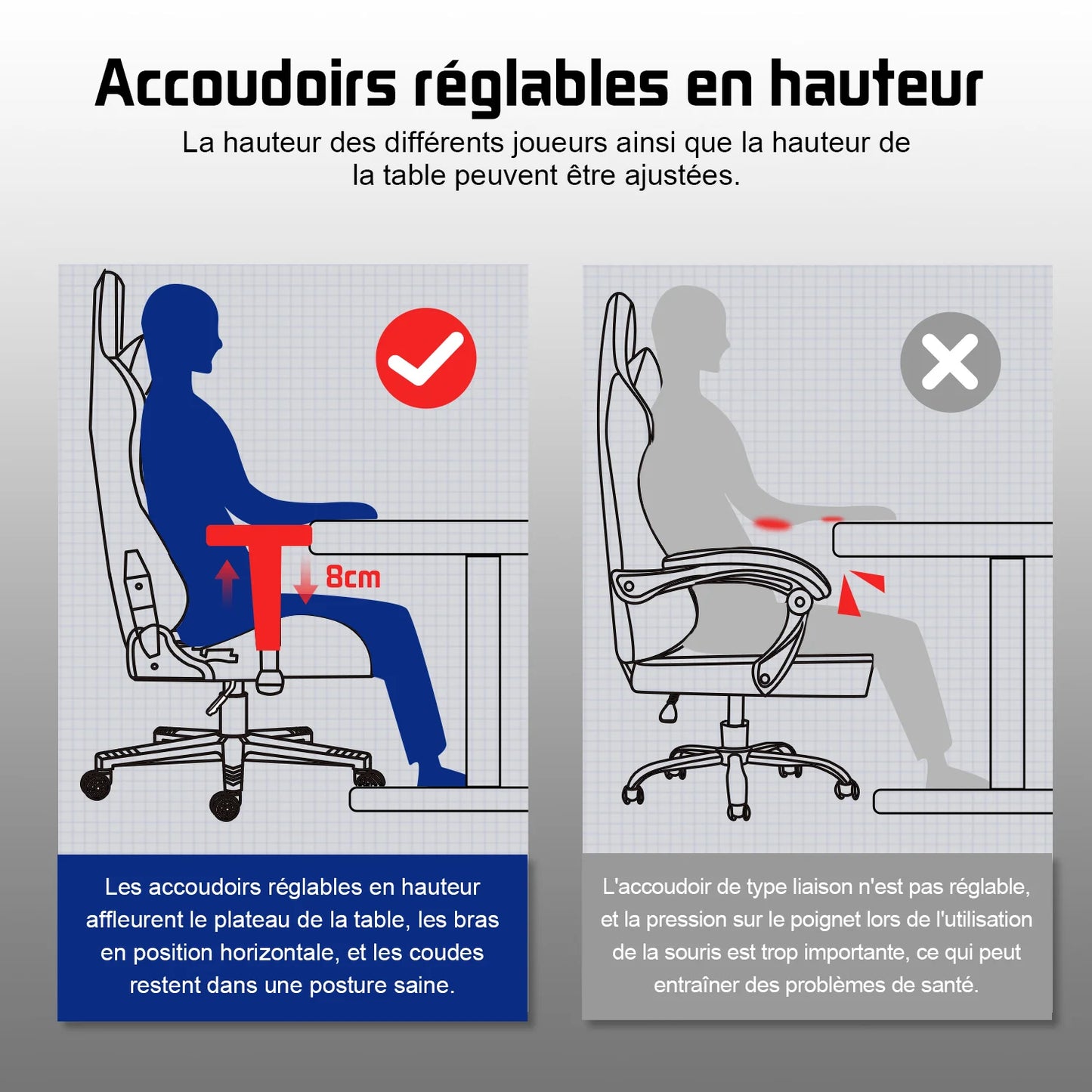 Hiazurm Ergonomic Gaming Chair for Adults, Adjustable Office Chair with 3D Wing Design, S-Shaped Back Support, Lumbar Support & Steel Frame