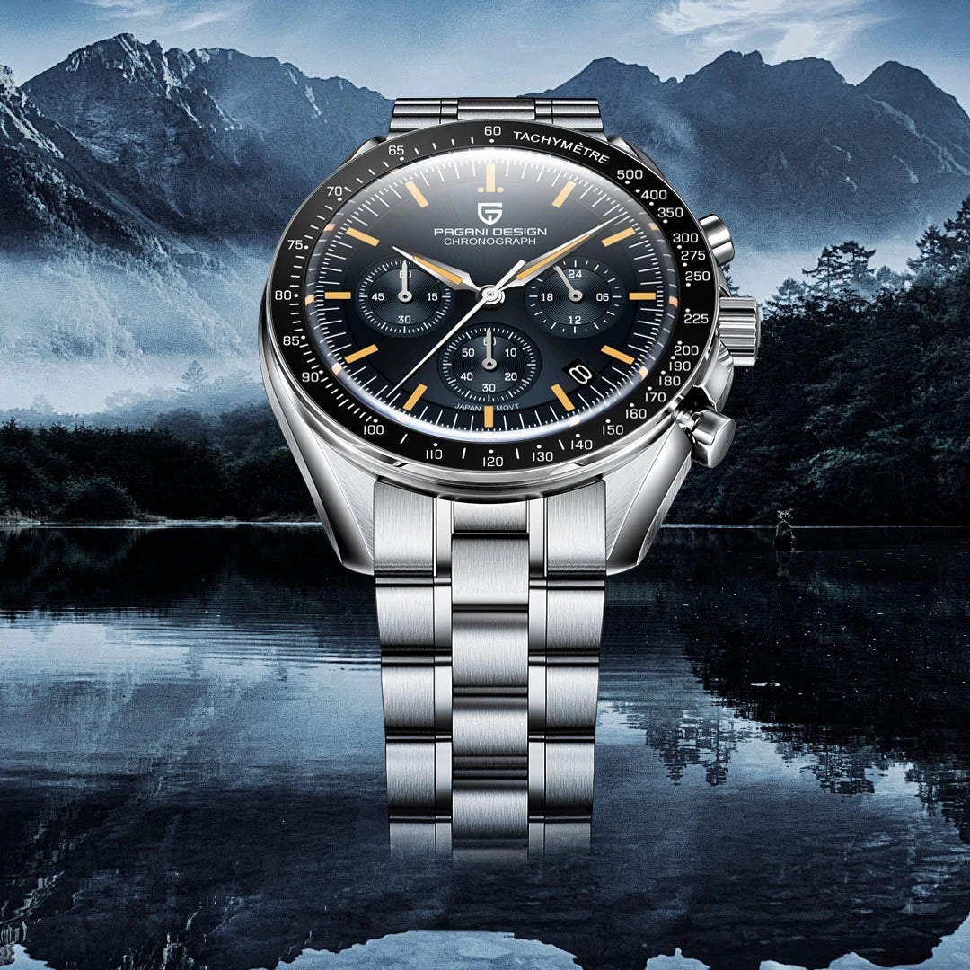 PAGANI DESIGN 2026 New V6 Moon Mens Watch Luxury Quartz Speed Sports Chronograph Watch For Men Watch AR Sapphire glass Local Shipping