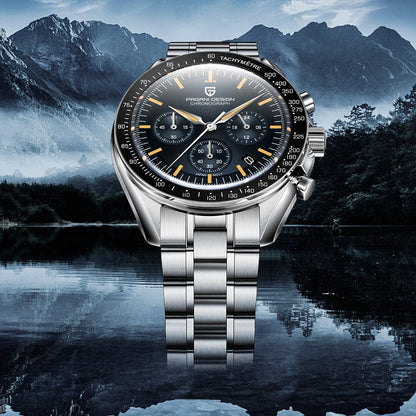 PAGANI DESIGN 2026 New V6 Moon Mens Watch Luxury Quartz Speed Sports Chronograph Watch For Men Watch AR Sapphire glass Local Shipping