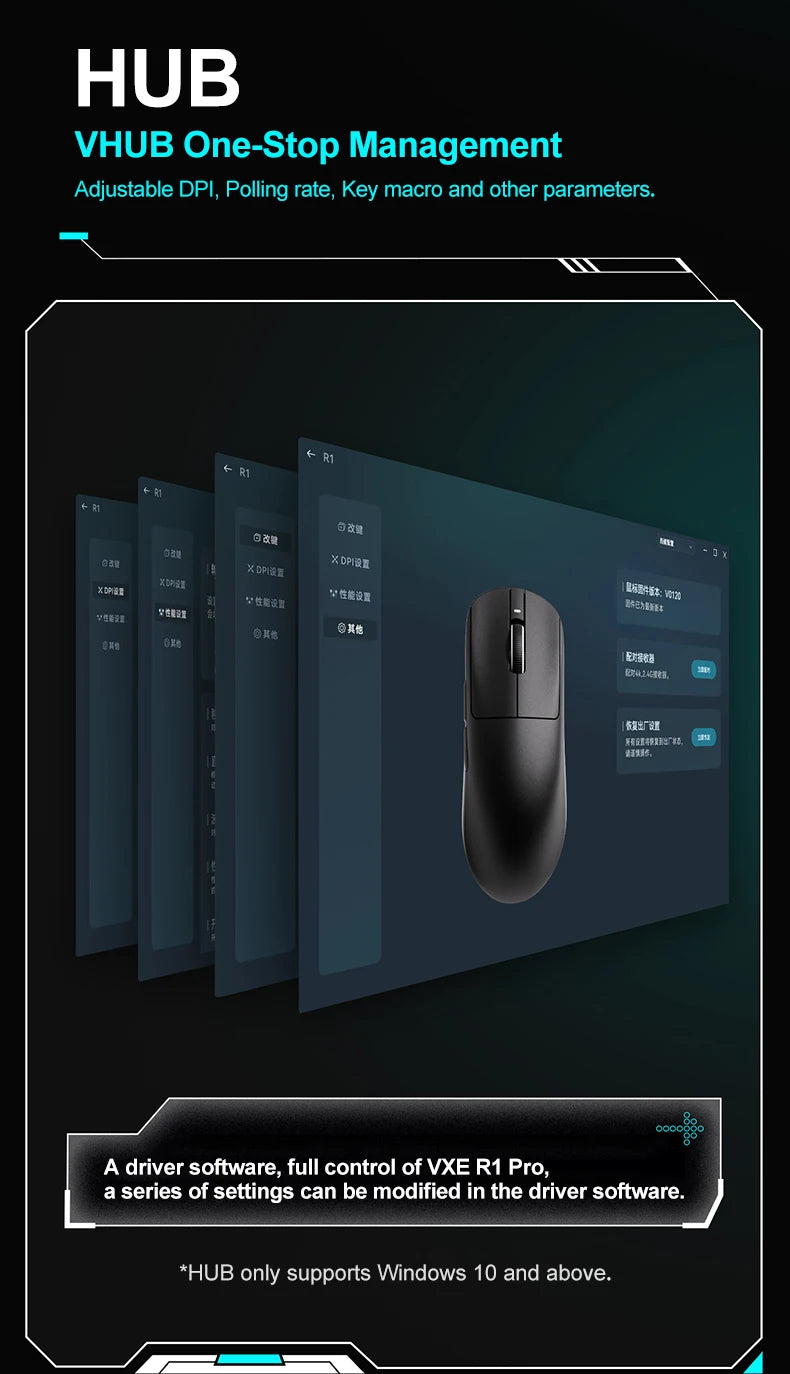 Ratón gaming inalámbrico ATK VXE Dragonfly R1 Pro MAX PAW3395 R1 SE Plus personalizado para esports y FPS, recargable y ligero