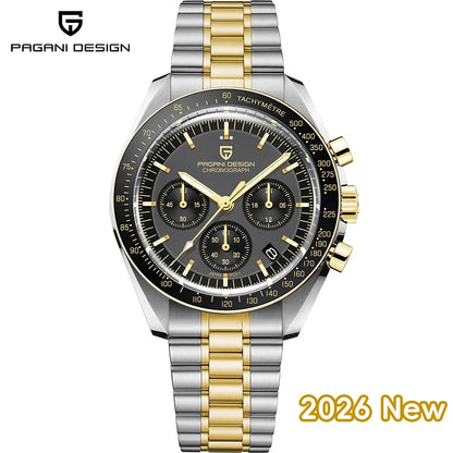 PAGANI DESIGN 2026 New V6 Moon Mens Watch Luxury Quartz Speed Sports Chronograph Watch For Men Watch AR Sapphire glass Local Shipping