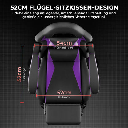 Ergonomic Gaming Chair with Lumbar Support Pillow & Headrest, Adjustable Gamer Chair for PC, Comfortable Gaming Chair for Adults