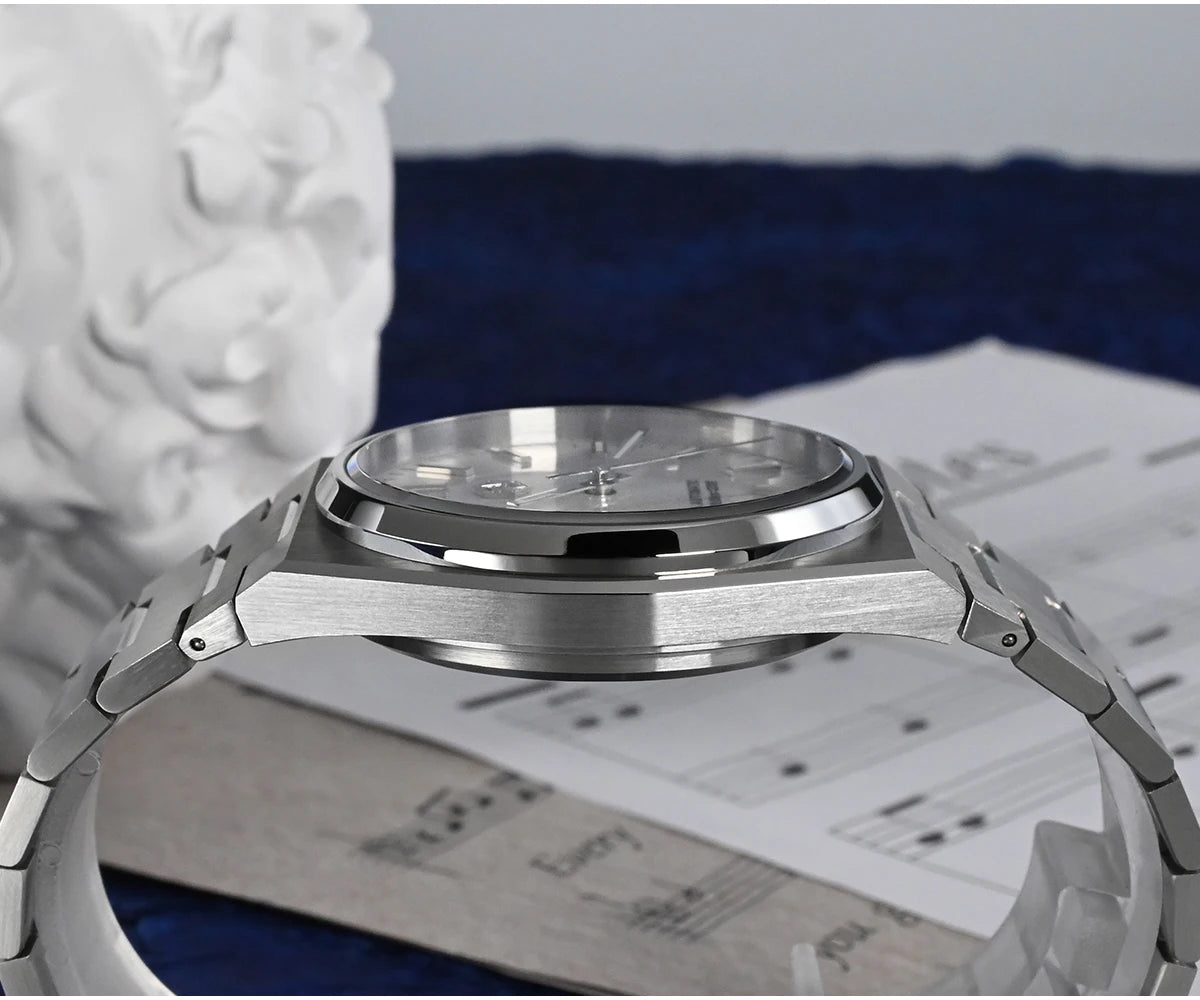 Relógio clássico de homem San Martin 40mm Miyota 9015, relógio de pulso mecânico automático de luxo elegante com bracelete de desengate rápido SN0023