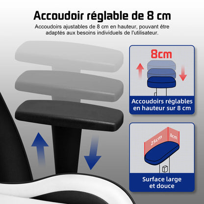 Hiazurm Ergonomic Gaming Chair for Adults, Adjustable Office Chair with 3D Wing Design, S-Shaped Back Support, Lumbar Support & Steel Frame
