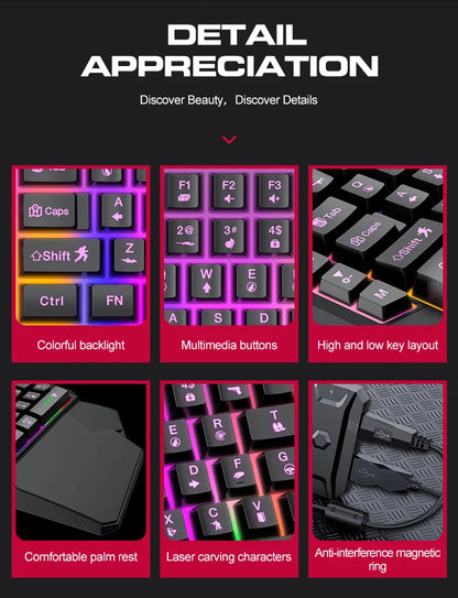 Gamer Kit Mobile Gaming Keyboard Mouse Mobile Games Converter 3 In 1 Combo One Hand Keyboard for PUBG Mobile Games TF900