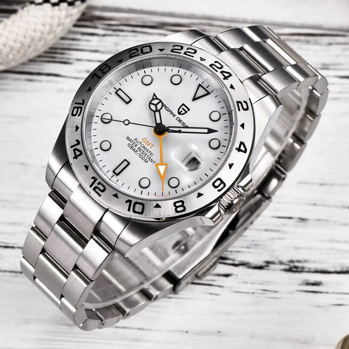 PAGANI DESIGN 2026 New Automatic Machinery Men's Watch GMT DG5833 Stainless Steel Sapphire Crystal 10 Bar Waterproof Watch