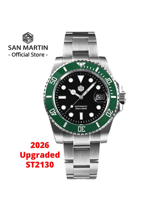 San Martin New 40mm Water Ghost Diver Watch Men Luxury NH35 PT5000 Automatic Mechanical Watch Sapphire Waterproof 200m SN0017