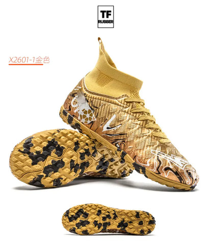 ro Performance HighCut Soccer Boots FG TF Studs Breathable Lightweight Cleats for Outdoor Grass and Turf Training Matches