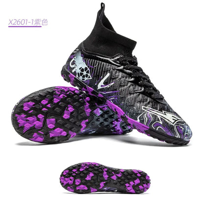 ro Performance HighCut Soccer Boots FG TF Studs Breathable Lightweight Cleats for Outdoor Grass and Turf Training Matches