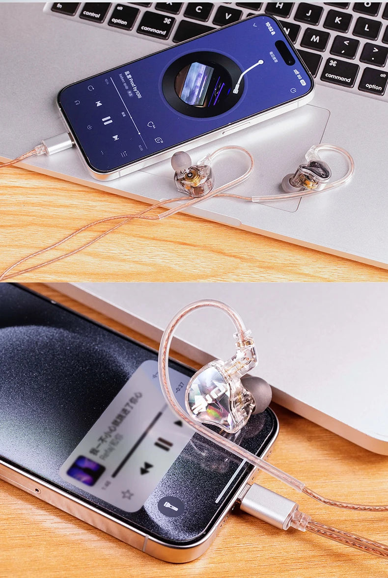FiiO JD10 3.5mm / Type-C Wired In-Ear Earphone Hi-Res Audio HIFI Bass Stereo Music Earbuds Sport Gaming Headset