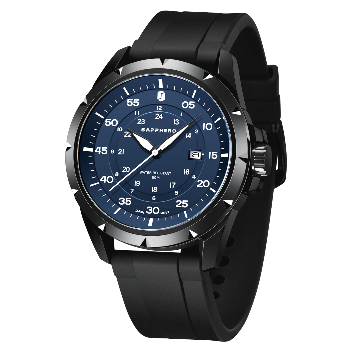 SAPPHERO herenhorloge – Luxe quartzhorloge, waterdicht tot 50 m, voorzien van een geïmporteerd uurwerk en een roestvrijstalen kast – Een ideaal cadeau-idee voor mannen.