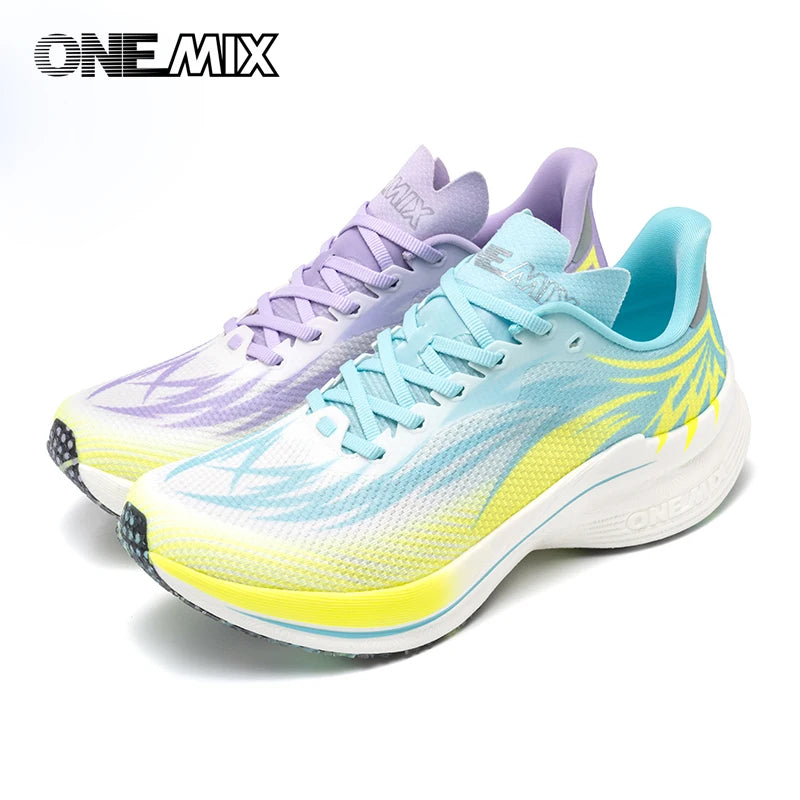 Zapatillas deportivas de running ONEMIX 2025 con placa de carbono para hombre y mujer, transpirables, amortiguadas, antideslizantes, PB, ligeras y con efecto rebote