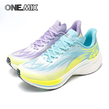 Zapatillas deportivas de running ONEMIX 2025 con placa de carbono para hombre y mujer, transpirables, amortiguadas, antideslizantes, PB, ligeras y con efecto rebote
